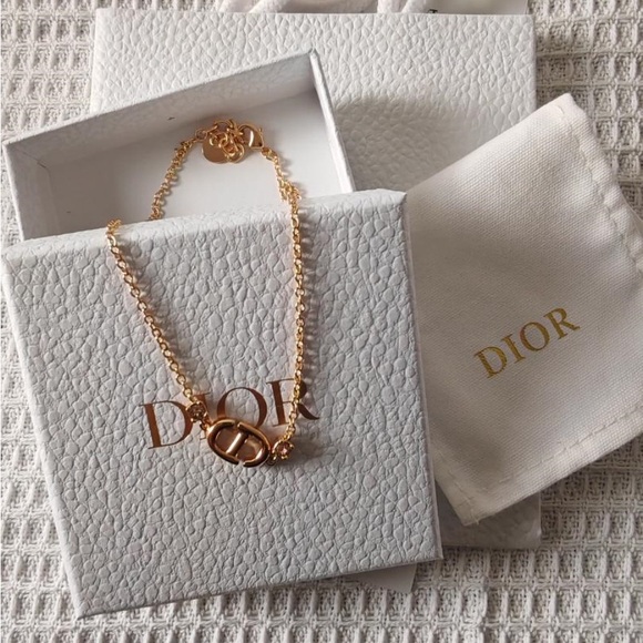 Classic Dior Gold CD Necklace